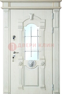 Герметичная входная дверь со стеклом и ковкой с украшением ДСК-64 в Смоленске