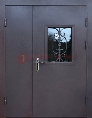 Тамбурная дверь Порошок со стеклом и ковкой ДТМ-48 в Смоленске