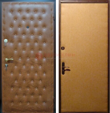 Желтая железная дверь с винилискожей ДВ-2 в Смоленске