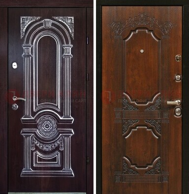 Железная дверь с виноритом в цвете Итальянский орех ДВТ-103 в Тамбове