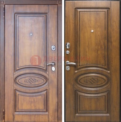 Коричневая металлическая дверь с виноритом ДВТ-10 в Балашихе