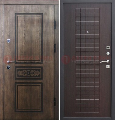 Входная резная дверь c МДФ и коричневой обратной стороной  ДM-1177 в Ступино