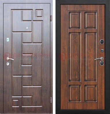 Металлическая коричневая дверь с виноритом и филенкой ДВТ-137 в Смоленске