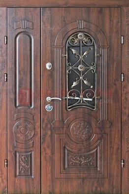 Металлическая дверь с узором и виноритом ДВТ-146 в Смоленске