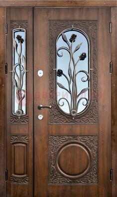 Железная дверь с виноритом и ковкой ДВТ-180 в Голицино