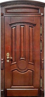 Темная стальная дверь с виноритом и фрамугой ДВТ-238 в Пскове