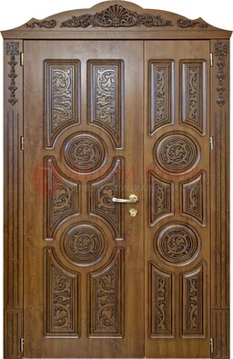 Дизайнерская железная дверь с виноритом и узором ДВТ-257 в Смоленске