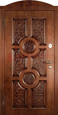 Коричневая входная дверь с виноритом ДВТ-41 в Троицке