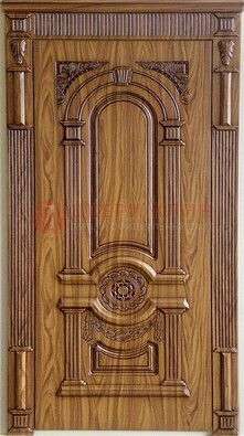 Коричневая металлическая дверь с виноритом ДВТ-61 в Талдоме