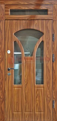 Коричневая классическая входная дверь с виноритом ДВТ-66 в Смоленске