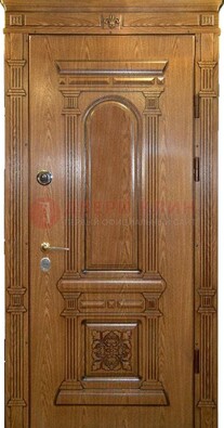 Коричневая железная дверь с виноритом Золотой дуб ДВТ-67 в Смоленске