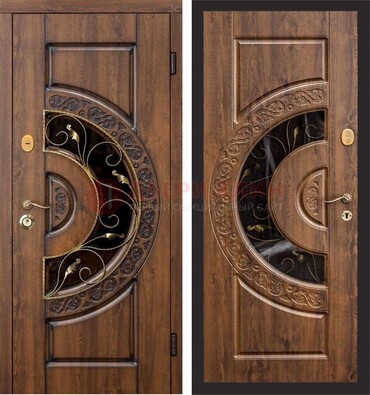 Металлическая дверь с виноритом и панелью Золотой Дуб ДВТ-71 в Смоленске