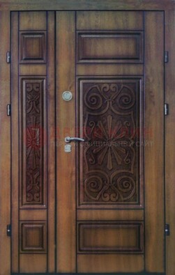 Входная железная дверь с виноритом и резьбой ДВТ-96 в Смоленске