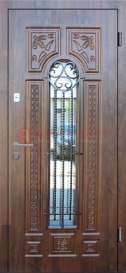 Входная стальная дверь с виноритом и светлой панелью внутри ДВТ-97 в Смоленске