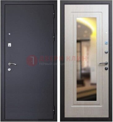 Черная металлическая дверь с зеркалом ДЗ-26 в Смоленске