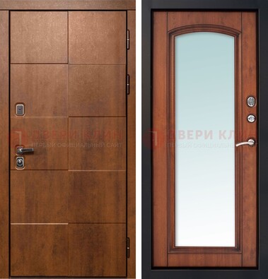 Белая филенчатая дверь с фрезерованной МДФ и зеркалом ДЗ-81 в Смоленске