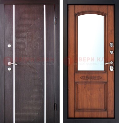 Входная дверь с МДФ и МДФ внутри с зеркалом ДЗ-88 в Смоленске