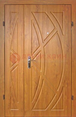 Полуторная металлическая дверь с МДФ золотой дуб ПЛ-17 в Смоленске