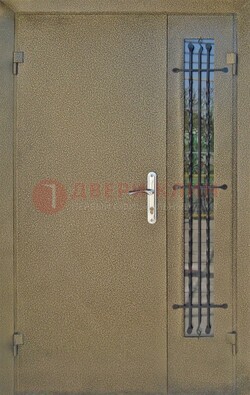 Входная дверь Порошок со стеклом и ковкой ПЛ-20 в Смоленске